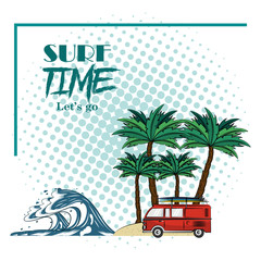 surf time theme poster
