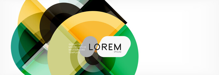 Fototapeta premium Abstract background - multicolored circles, trendy minimal geometric design