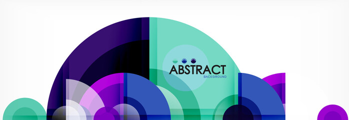 Abstract background - multicolored circles, trendy minimal geometric design