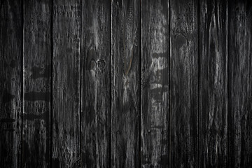 Top view of black wood texture background, wooden table blank for design.
