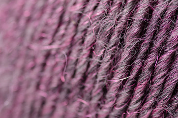 Purple wool thread macro texture material blur background