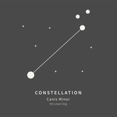 Fototapeta premium The Constellation Of Canis Minor. The Lesser Dog - linear icon. Vector illustration of the concept of astronomy.