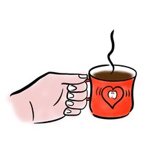 Cup of coffee and heartbeat