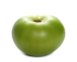 Green tomato on white 