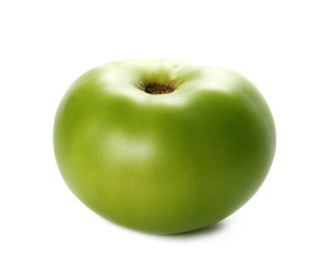 Green tomato on white 