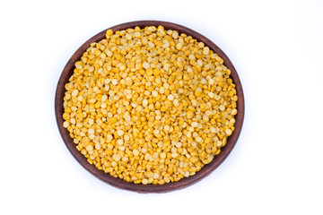 Chickpea Lentils seeds isolated on white background. 