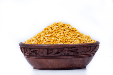Chickpea Lentils seeds isolated on white background. 