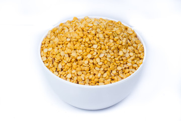 Chickpea Lentils seeds isolated on white background. 