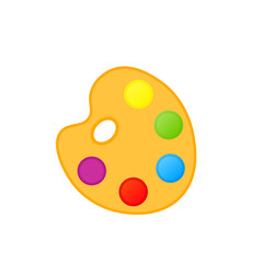 Wooden paint palette flat icon. Clipart image isolated on white background