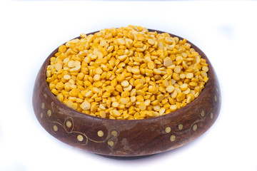 Chickpea Lentils seeds isolated on white background. 