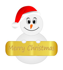 Snowman wishing Merry Christmas - illustration