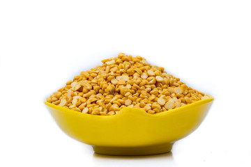 Chickpea Lentils seeds isolated on white background. 