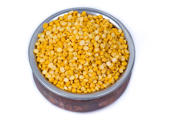 Chickpea Lentils seeds isolated on white background. 