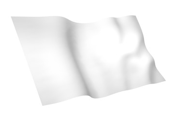 3D illustration of white flag