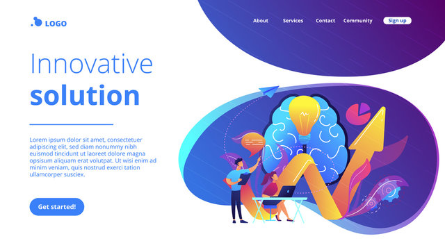 Innovative solution concept landing page.