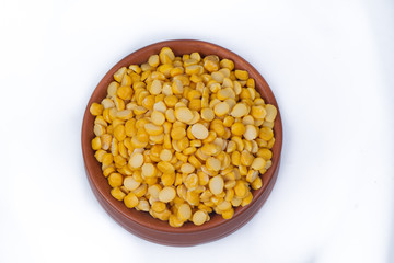 Chickpea Lentils seeds isolated on white background. 