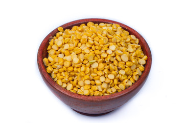 Chickpea Lentils seeds isolated on white background. 