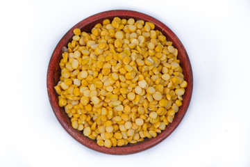 Chickpea Lentils seeds isolated on white background. 