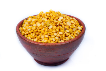 Chickpea Lentils seeds isolated on white background. 
