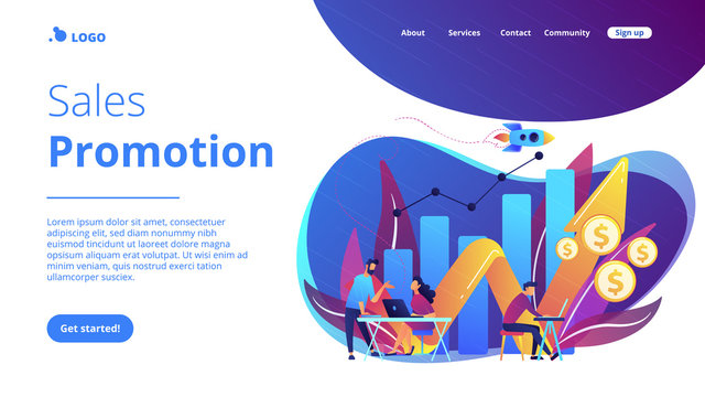 Sales growth concept landing page.