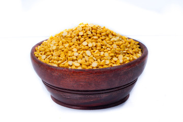 Chickpea Lentils seeds isolated on white background. 