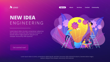 New idea engineering concept landing page. - obrazy, fototapety, plakaty