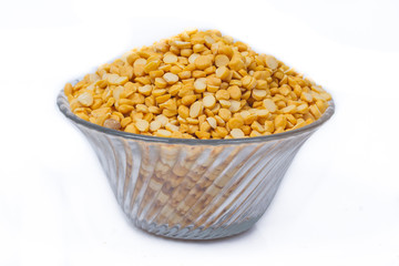 Chickpea Lentils seeds isolated on white background. 
