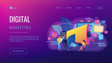 Marketing concept landing page.