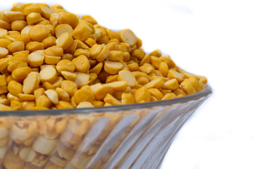 Chickpea Lentils seeds isolated on white background. 