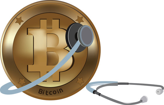 bitcoin moneta virtuale per quotazione internazionale con stetoscopio
