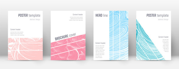 Cover page design template. Geometric brochure layout. Breathtaking trendy abstract cover page. Pink