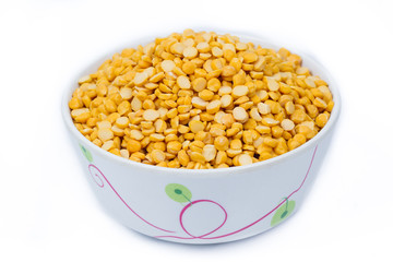 Chickpea Lentils seeds isolated on white background. 