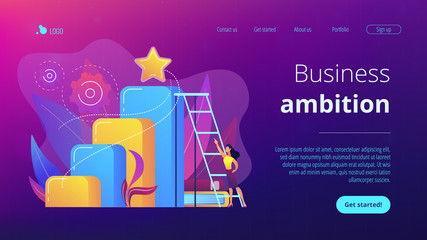 Business ambition concept landing page.
