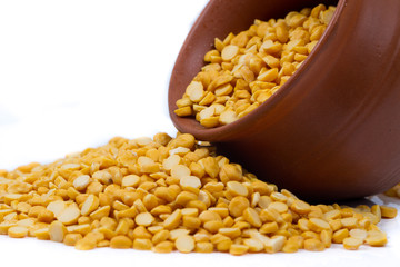 Chickpea Lentils seeds isolated on white background. 