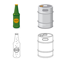 Isolated object of pub and bar logo. Collection of pub and interior stock symbol for web.