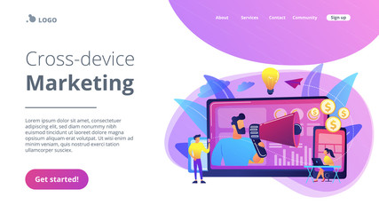 Cross-device marketing concept landing page.