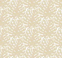 Abstract geometric pattern with lines - Gold and white design - Seamless vector background
