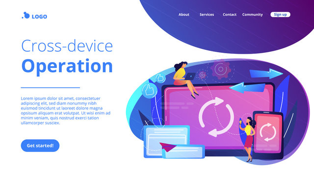 Cross-device syncing concept landing page.