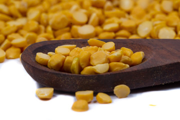 Chickpea Lentils seeds isolated on white background. 