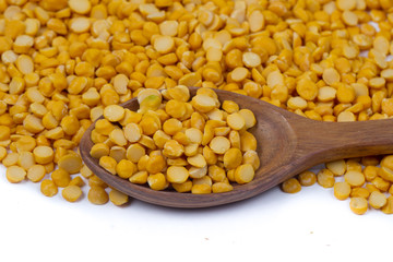 Chickpea Lentils seeds isolated on white background. 