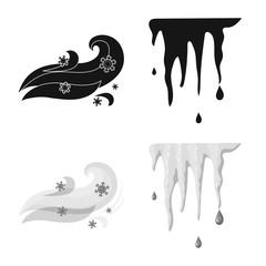 Isolated object of weather and climate symbol. Collection of weather and cloud stock vector illustration.
