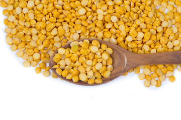 Chickpea Lentils seeds isolated on white background. 