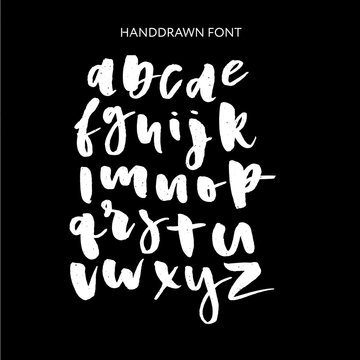 Hand drawn lettering set. Vector Alphabet. Custom Typography for Designs: Logo, for Poster, Invitation, etc.