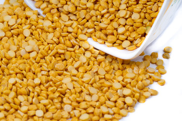 Chickpea Lentils seeds isolated on white background. 