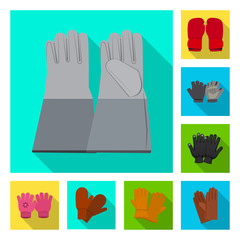 Vector illustration of glove and winter symbol. Collection of glove and equipment stock vector illustration.