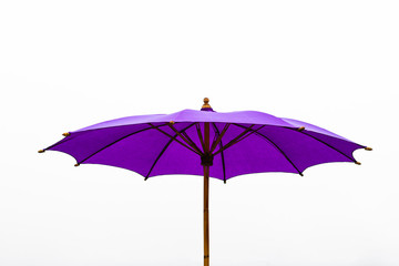 purple umbrella isolated on white background 