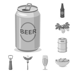 Isolated object of pub and bar icon. Collection of pub and interior stock vector illustration.