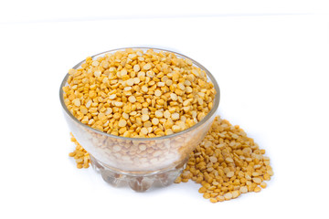 Chickpea Lentils seeds isolated on white background. 