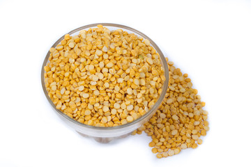 Chickpea Lentils seeds isolated on white background. 