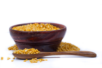 Dried fenugreek seeds isolated on white background